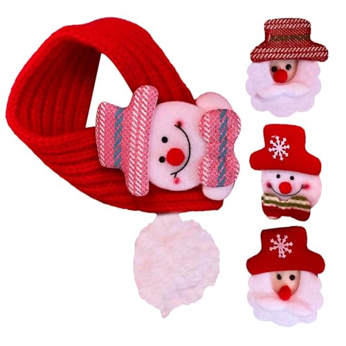Katzen-Weihnachtsschal, Haustier-Halswärmer, gestrickter Haustier-Urlaubs-Schal, warmer Haustier-Halswärmer-Schal mit 4 Dekoren für Hunde und Katzen Katzen-Weihnachtsschal, Haustier-Halswärmer, gestrickter Haustier-Urlaubs-Schal, warmer Haustier-Halswärmer-Schal mit 4 Dekoren für Hunde und Katzen von Huyeruie