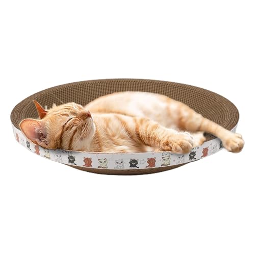Kratzbaum für Katzen, runder Kratzbaum für Katzen, oval, Nest für Schüssel aus Karton At Scratcher, rundes Spielzeug für Katzentraining mit ovalem Design, strapazierfähiger Recyclingplatte Kratzbaum für Katzen, runder Kratzbaum für Katzen, oval, Nest für Schüssel aus Karton At Scratcher, rundes Spielzeug für Katzentraining mit ovalem Design, strapazierfähiger Recyclingplatte von Huyeruie