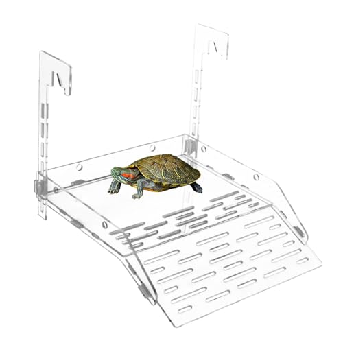 Schildkröten-Rampe – Mehrzweck-Kletterrampe aus Acryl | Aquarium Reptilien-Ruheterrasse, Schildkrötenpanzer-Zubehör für Eidechsen, Frösche, Einsiedlerkrebse von Huyeruie