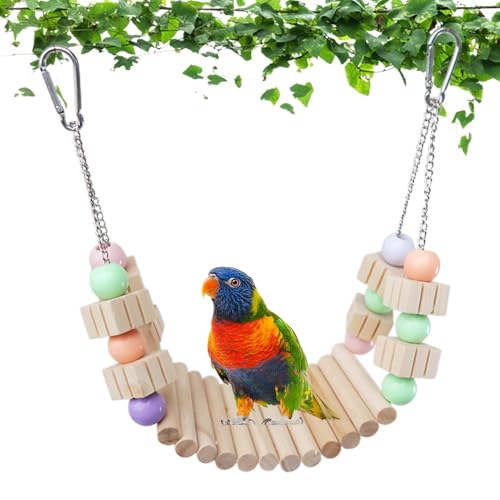 Vogelbrücke für Käfig – Papageien-Schaukelbrücke | Papageienkäfig-Spielzeug mit Metallhaken für Nymphensittiche, Sittiche, Papageien, Wellensittiche, zum Aufhängen und Unterhaltung Vogelbrücke für Käfig – Papageien-Schaukelbrücke | Papageienkäfig-Spielzeug mit Metallhaken für Nymphensittiche, Sittiche, Papageien, Wellensittiche, zum Aufhängen und Unterhaltung von Huyeruie