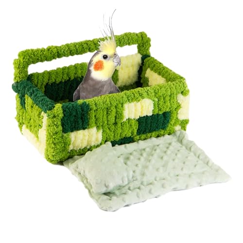 Vogelbett, Vogelbett für Käfig, Papageienbett aus atmungsaktivem Käfig – weich für Papageien mit Kissen und Kissen, warmes Bett für Nickerchen, Entspannung Vogelbett, Vogelbett für Käfig, Papageienbett aus atmungsaktivem Käfig – weich für Papageien mit Kissen und Kissen, warmes Bett für Nickerchen, Entspannung von Huyeruie