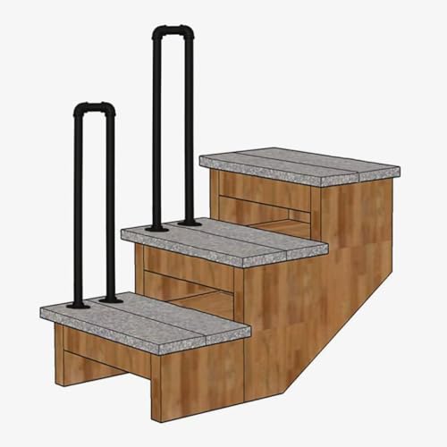 U-förmige Übergangs-Handläufe für Außentreppen, Handläufe außen für Terrassendielen Garten Terrasse Balkon (Größe: 100 cm) von HwZeQr