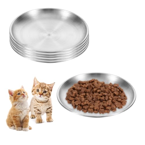 6 Stück Katzennapf Flach, Futternapf Katze aus Edelstahl, Katzenschüssel für Trockenfutter, Rutschfester Katzenfressnapf, Fressnapf Katze für Futter, Hygienischer Katzenteller, Leicht zu Reinigen 6 Stück Katzennapf Flach, Futternapf Katze aus Edelstahl, Katzenschüssel für Trockenfutter, Rutschfester Katzenfressnapf, Fressnapf Katze für Futter, Hygienischer Katzenteller, Leicht zu Reinigen von HweeWanX