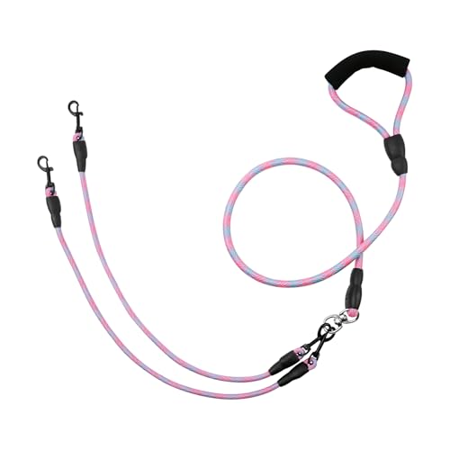 Doppelleine für Spaziergänge mit 2 Hunden, kein Verheddern, Doppel-Leinen-Splitter mit doppelseitigen Clips, geeignet für Rassen von ca. 8–20 kg, perfekt für Training und Spaziergänge im Freien (Rosa Doppelleine für Spaziergänge mit 2 Hunden, kein Verheddern, Doppel-Leinen-Splitter mit doppelseitigen Clips, geeignet für Rassen von ca. 8–20 kg, perfekt für Training und Spaziergänge im Freien (Rosa von HweeWanX