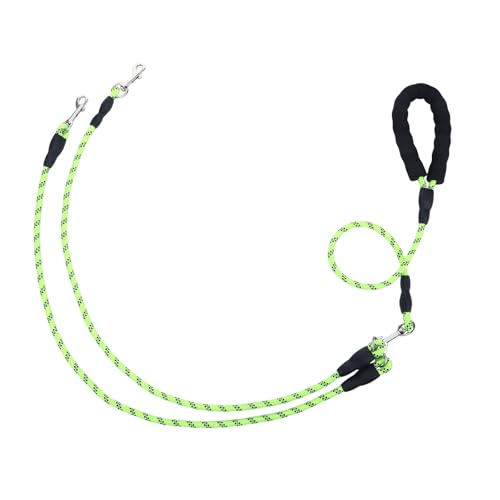 Doppelleine für Spaziergänge mit 2 Hunden, kein Verheddern, Doppel-Leinen-Splitter mit doppelseitigen Clips, geeignet für Rassen von ca. 8–20 kg, perfekt für Training und Spaziergänge im Freien (grün Doppelleine für Spaziergänge mit 2 Hunden, kein Verheddern, Doppel-Leinen-Splitter mit doppelseitigen Clips, geeignet für Rassen von ca. 8–20 kg, perfekt für Training und Spaziergänge im Freien (grün von HweeWanX