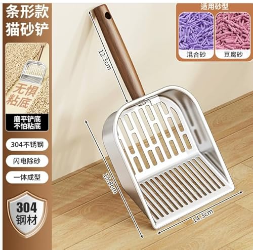 Hwtcjx Katzenklo Schaufel Metall, Katzenstreuschaufel mit Holzgriff, Katzenschaufel Edelstahl für Katzenklo, Katzen Schaufel, Lochabstand 7mm und 3mm, Litter Box Scoop, für Katzenstreu Klumpstreu Hwtcjx Katzenklo Schaufel Metall, Katzenstreuschaufel mit Holzgriff, Katzenschaufel Edelstahl für Katzenklo, Katzen Schaufel, Lochabstand 7mm und 3mm, Litter Box Scoop, für Katzenstreu Klumpstreu von Hwtcjx
