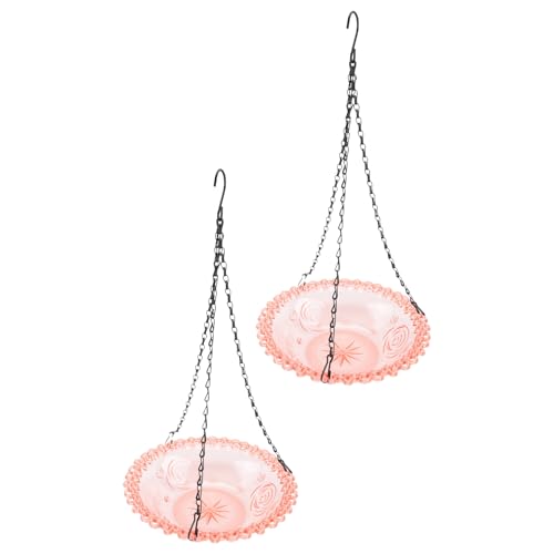 Hxhsgmeh Vogelfutterspender in Blumenform zum Aufhängen, Vogelbad für Garten, Außendekoration, Vogelfutterspender, Zubehör, Rosa Hxhsgmeh Vogelfutterspender in Blumenform zum Aufhängen, Vogelbad für Garten, Außendekoration, Vogelfutterspender, Zubehör, Rosa von Hxhsgmeh