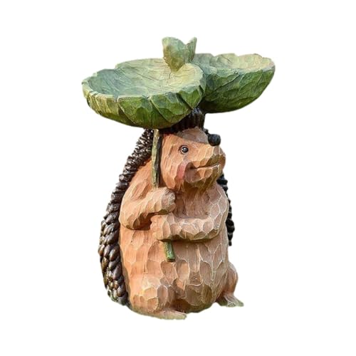 Hxhsgmeh Vogelhäuschen Aus Kunstharzskulpturen, Vogelbad Aus Geschnitztem Kunstharz,Kunsthandwerk für Den Außenbereich,Dekoration für Den Garten und Den Rasen Aus Kunstharz,-Skulptur C von Hxhsgmeh