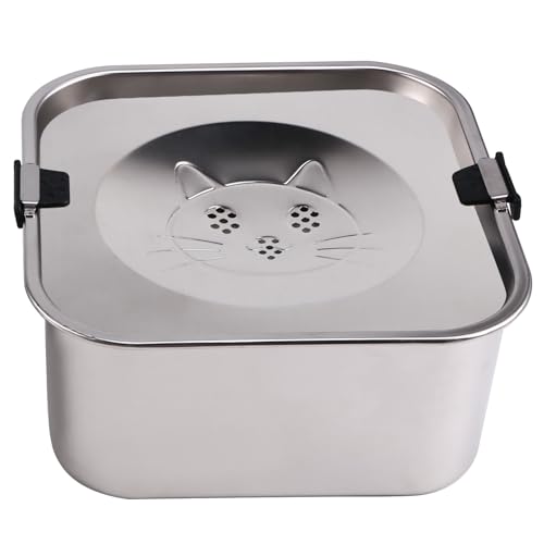 Hxhsgmeh Wassernapf Aus Edelstahl für Hunde und Haustiere, Kein Überlaufen, Wasserbehälter mit Langsamem Überlauf, Trinkwasserbehälter, Haustierbedarf von Hxhsgmeh
