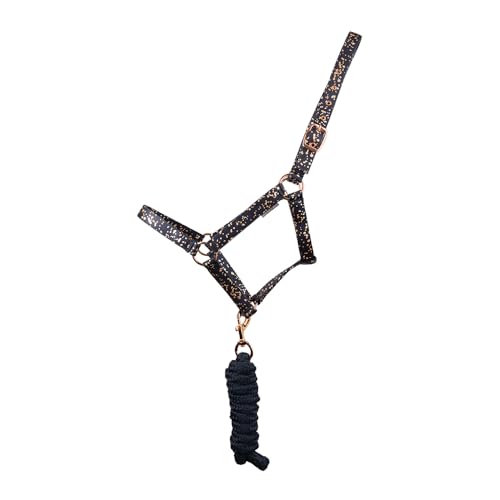 Hy Equestrian Elevate Allure Halfter und Führstrick, Marineblau/Roségold, Cob von Hy Equestrian