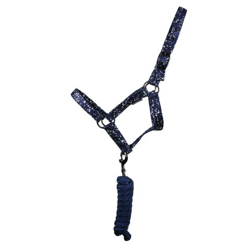 Hy Equestrian Elevate Allure Halfter & Führstrick – Marineblau/Gun Metal Grey – Voll von Hy Equestrian