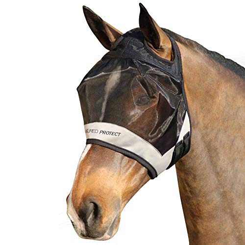 Hy Armoured Protect Half Mask Without Ears Fly Mask X Full Size Black Grey von Hy