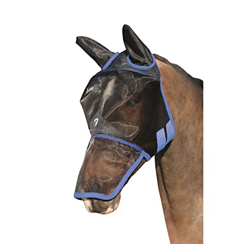 Hy Mesh Full Face with Ears and Nose Fly Mask Cob Black Palace Blue von Hy