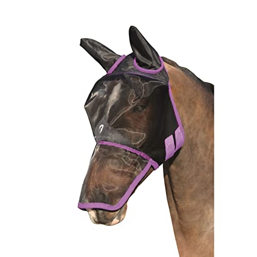 Hy Mesh Full Face with Ears and Nose Fly Mask X Full Size Black Grape Royal von Hy