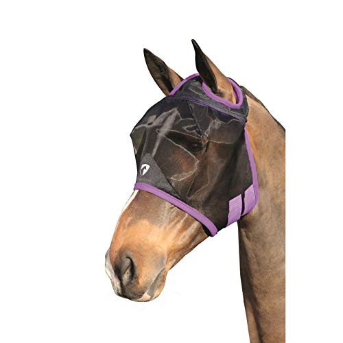 Hy Mesh Half Mask Without Ears Fly Mask Full Size Black Grape Royal von Hy