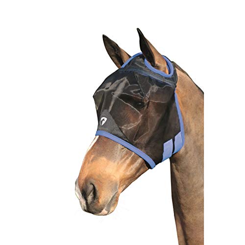 Hy Mesh Half Mask Without Ears Fly Mask X Full Size Black Palace Blue von Y&H