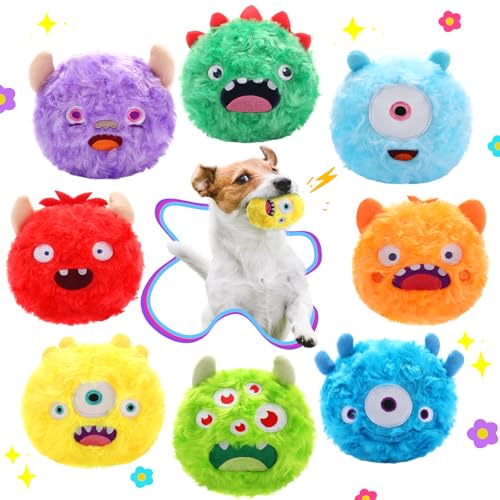 HyDren Monster Quietschende Hundebälle, 2-in-1, weich, gefüllt, Plüschbälle mit Quietschern, kleine Kauer, Hundespielzeug, Großpackung für kleine, mittelgroße Welpen, Haustiere, Hunde, HyDren Monster Quietschende Hundebälle, 2-in-1, weich, gefüllt, Plüschbälle mit Quietschern, kleine Kauer, Hundespielzeug, Großpackung für kleine, mittelgroße Welpen, Haustiere, Hunde, von HyDren