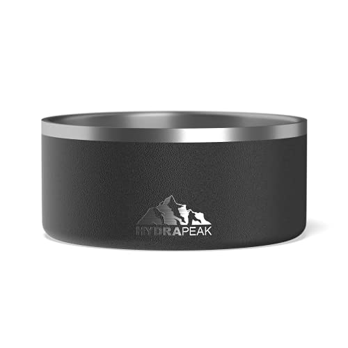 Hydrapeak Hundenapf, Rutschfester Edelstahl, Wasser- und Futternapf, große und kleine Hunde, 907 ml, 1,8 l, Verschiedene Größen, 8 Tassen, Schwarz von Hydrapeak
