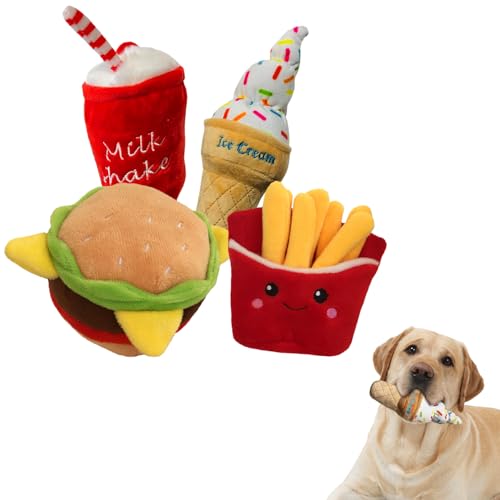 HydroDogz 4 Pack Puppy Meal Deal Hamburger, Pommes Frites, Milchshake, Eiscreme, niedliches interaktives Knisterspielzeug für aggressive Hunde, für alle Rassen und Größen HydroDogz 4 Pack Puppy Meal Deal Hamburger, Pommes Frites, Milchshake, Eiscreme, niedliches interaktives Knisterspielzeug für aggressive Hunde, für alle Rassen und Größen von Hydrodogz