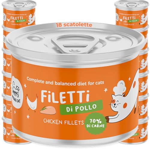 Hähnchenfilets 70% | Nassfutter für Katzen Grain Free mit Omega 3 und 6 | Dosen für Katzen 18 x 70 g Natur | komplettes Katzenfutter ohne Getreide | Made in Italy | Hygge Cat Hähnchenfilets 70% | Nassfutter für Katzen Grain Free mit Omega 3 und 6 | Dosen für Katzen 18 x 70 g Natur | komplettes Katzenfutter ohne Getreide | Made in Italy | Hygge Cat von Hygge