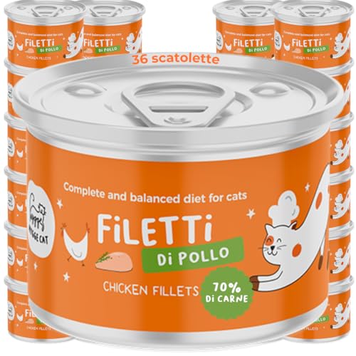 Hähnchenfilets 70% | Nassfutter für Katzen Grain Free mit Omega 3 und 6 | Schachteln für Katzen 36 x 70 g Natur | komplettes Katzenfutter ohne Getreide | Made in Italy | Hygge Cat Hähnchenfilets 70% | Nassfutter für Katzen Grain Free mit Omega 3 und 6 | Schachteln für Katzen 36 x 70 g Natur | komplettes Katzenfutter ohne Getreide | Made in Italy | Hygge Cat von Hygge