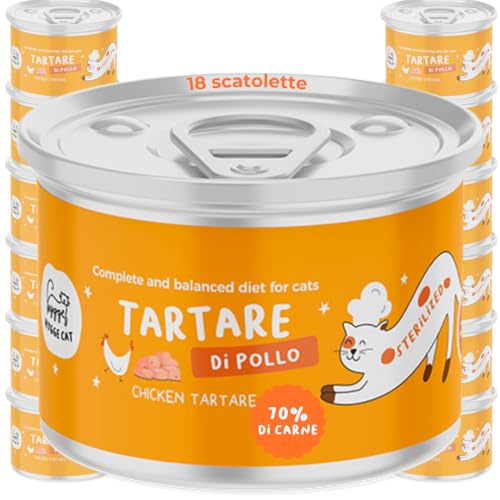 Huhntartar | Nassfutter für Katzen | Monoproteinrezept und Grain Free mit Lachsöl | hohe Verdaulichkeit und reich an Omega 3 und 6 | 18 x 85 g Made in Italy | Hygge Cat Huhntartar | Nassfutter für Katzen | Monoproteinrezept und Grain Free mit Lachsöl | hohe Verdaulichkeit und reich an Omega 3 und 6 | 18 x 85 g Made in Italy | Hygge Cat von Hygge