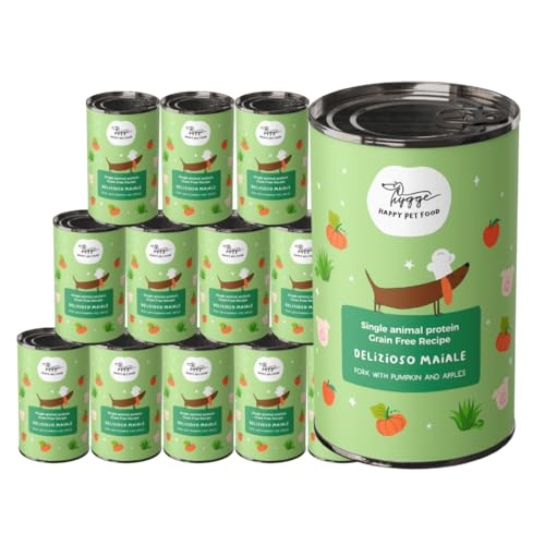 Hygge Dog Nassfutter für Hunde, Monoprotein, mit Kartoffeln und Fenchel, getreidefrei, ideal für empfindliche Hunde, hergestellt in Italien, 12 x 400 g von Hygge