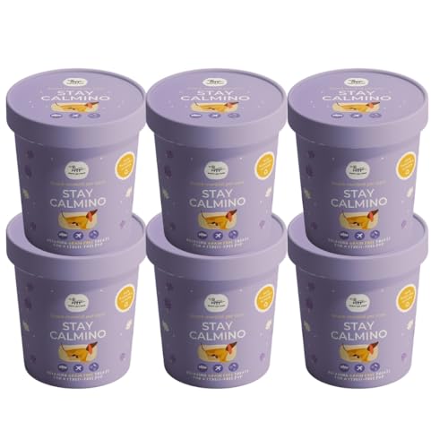 Hygge Dog Stay Calmino halbfeuchte Kekse für Hunde | Entspannende natürliche Snacks mit Baldrian, Melisse und Lavendel, glutenfreie Hundekekse ideal für Stress, Reisen und Gewitter | 6 x 100 g Made in von Hygge
