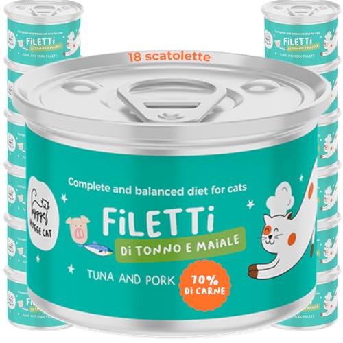Thunfisch und Schweinefilets Hygge Cat | Nassfutter für erwachsene Katzen | Vollnahrung mit natürlichen Inhaltsstoffen | Grain Free | reich an Protein und Omega 3 und 6 | 18 x 70 g Made in Italy Thunfisch und Schweinefilets Hygge Cat | Nassfutter für erwachsene Katzen | Vollnahrung mit natürlichen Inhaltsstoffen | Grain Free | reich an Protein und Omega 3 und 6 | 18 x 70 g Made in Italy von Hygge