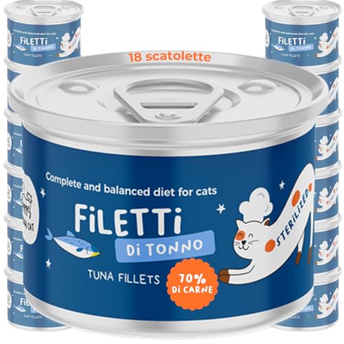 Thunfischfilets 70% | Nassfutter für Katzen Grain Free mit Omega 3 und 6 | Dosen für Katzen 18 x 70 g Natur | Vollnahrung ohne Getreide | Made in Italy | Hygge Cat Thunfischfilets 70% | Nassfutter für Katzen Grain Free mit Omega 3 und 6 | Dosen für Katzen 18 x 70 g Natur | Vollnahrung ohne Getreide | Made in Italy | Hygge Cat von Hygge