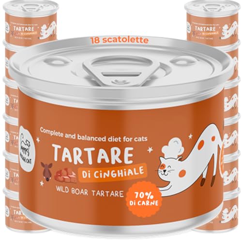 Wildschwein-Tartar | komplettes Nassfutter für ausgewachsene Katzen | Grain Free Rezept mit hochwertigem Fleisch und Lachsöl | hohe Reizbarkeit reich an Omega 3 und 6 | 18 x 85 g | Made in Italy | Wildschwein-Tartar | komplettes Nassfutter für ausgewachsene Katzen | Grain Free Rezept mit hochwertigem Fleisch und Lachsöl | hohe Reizbarkeit reich an Omega 3 und 6 | 18 x 85 g | Made in Italy | von Hygge