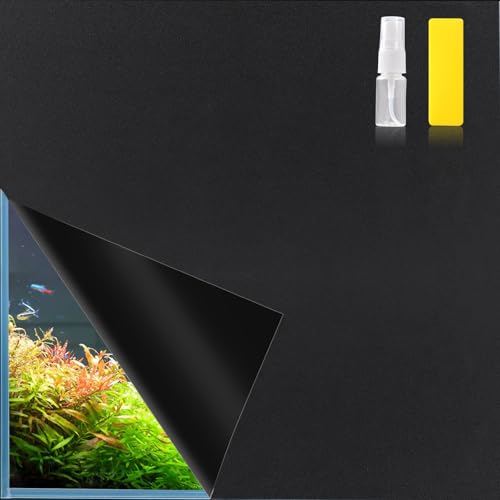 Hygger CO2 Aquarium-Hintergrund, Papierdekoration, Aquarium-Hintergrund, elektrostatischer Klebstoff, kein Kleber, einfach zu installieren, wiederverwendbar (H x L x L), Schwarz von Hygger CO2