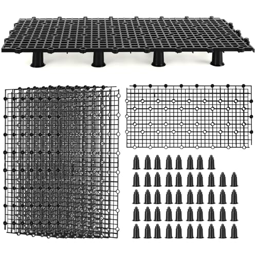 Hygger CO2 Aquarium-Trennwand mit Halterung, Kunststoff-Eierkisten-Gitter (29 x 14 cm) für Aquarium-Trennung, Bodenfiltration und DIY-Aquascaping (8 Stück, schwarz, 48 Halterungen) von Hygger CO2