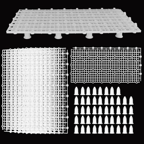Hygger CO2 Aquarium-Trennwand mit Halterung, Kunststoff-Eierkistengitter (29 x 14 cm) für Aquarium-Trennung, Bodenfiltration und DIY-Aquascaping (8 Stück, weiß, 48 Halterungen) von Hygger CO2