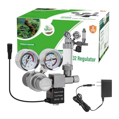 Hygger CO2 CO2-Regler für Aquarien, Dual-Messgerät, genaue Anzeige, mit 12 V Gleichstrom-Magnetventil, Blasenzähler und Rückschlagventil, zur Einrichtung von CO2-System im Wasserpflanzentank Hygger CO2 CO2-Regler für Aquarien, Dual-Messgerät, genaue Anzeige, mit 12 V Gleichstrom-Magnetventil, Blasenzähler und Rückschlagventil, zur Einrichtung von CO2-System im Wasserpflanzentank von Hygger CO2