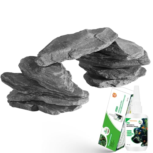 Hygger CO2 Naturschiefer-Steinsteine für Aquascaping, Reptilien-Sonnenplattformen und Aquarium-Dekoration, Aquarium-Brücken-Design-Set: 20,3 x 7,6 cm + 1 x 20,3 - 25,4 cm Schiefer (8 + 1 Hygger CO2 Naturschiefer-Steinsteine für Aquascaping, Reptilien-Sonnenplattformen und Aquarium-Dekoration, Aquarium-Brücken-Design-Set: 20,3 x 7,6 cm + 1 x 20,3 - 25,4 cm Schiefer (8 + 1 von Hygger CO2
