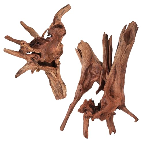 Hygger CO2 Treibholz für Aquarien, natürliches Aquarium, Holz für Aquascaping, Aquarium-Dekoration, Reptilien-Tank-Dekoration (natürliches Treibholz, 22,9–35,6 cm, 2 Stück) von Hygger CO2