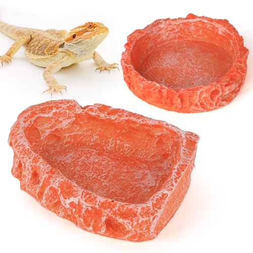 Hyggerzoo Reptilien-Wassernapf für Bartagamen, Aquarium-Zubehör, Hyggerzoo Reptilien-Futterstation für Reptilienbecken, 2 Stück, Eck-Harz-Terrarium-Schüssel für Leopard, Gecko, Einsiedler, Krabbe, Hyggerzoo Reptilien-Wassernapf für Bartagamen, Aquarium-Zubehör, Hyggerzoo Reptilien-Futterstation für Reptilienbecken, 2 Stück, Eck-Harz-Terrarium-Schüssel für Leopard, Gecko, Einsiedler, Krabbe, von Hygger zoo