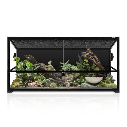 Reptilien-Terrarium, großes Vollglas-Terrarium, Bartagamen-Tank, Frontöffnung, Reptiliengehege, mit belüftetem Deckel für Schlange, Gecko, Eidechse, Schildkröte, 91,4 x 45,7 x 45,7 cm von Hygger zoo