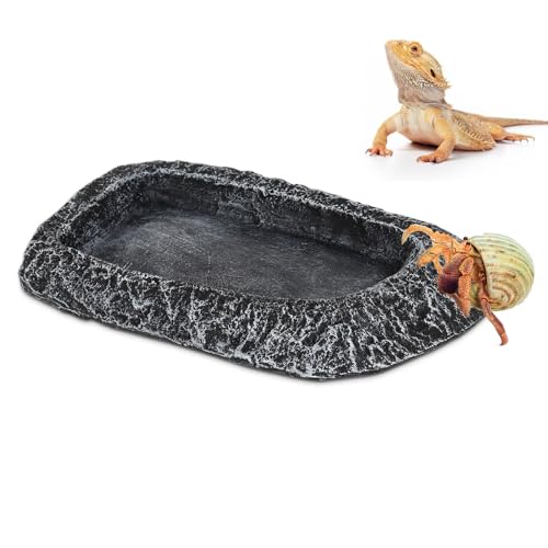 Reptilien-Wasserschale für Bartagamen-Tankzubehör, Hygger zoo Einsiedlerkrebse, Futternapf, Reptilienfutterschale, Eckfelsen, Terrarium, Futternapf, Schildkröte, Wasserschale für Leopard, Gecko, Reptilien-Wasserschale für Bartagamen-Tankzubehör, Hygger zoo Einsiedlerkrebse, Futternapf, Reptilienfutterschale, Eckfelsen, Terrarium, Futternapf, Schildkröte, Wasserschale für Leopard, Gecko, von Hygger zoo