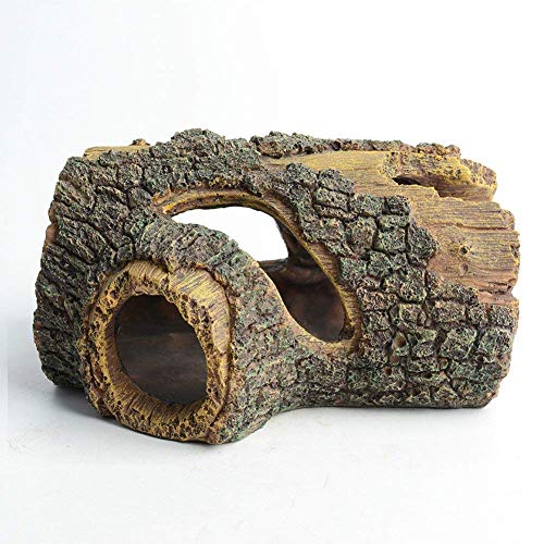 hygger Aquarium Deko Höhle Aquarium Holz Aquarium Ornament Hohl Stamm Simulation Baumstamm Holz Polyresin Landschaft Aquarium Dekoration von hygger