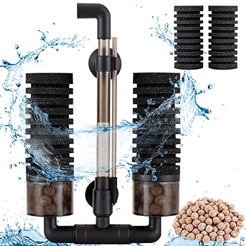 hygger Schwammfilter Aquarium für biologische und mechanische Filterung, Leiser Tauchschaum Filter für Aquarium (S) von hygger