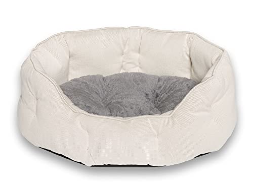 Hyggins Dreamer Nest Hundebett | Wendekissen orthopädisch | waschbar | Boden wasserabweisend (L 67 x 56cm, Hellbeige) von Hyggins
