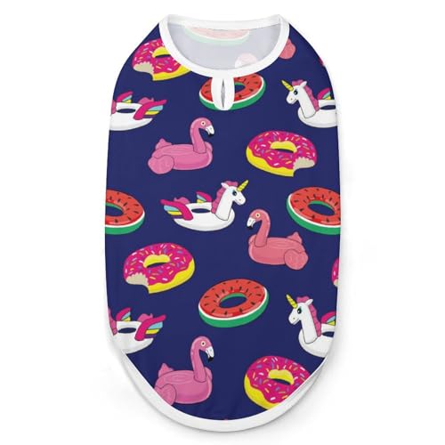 Bedruckte Haustier-T-Shirts mit Flamingo-Donut-Motiv, cooles Welpen-Shirt für kleine, mittelgroße und große Haustiere, Hunde, Katzen, Größe S Bedruckte Haustier-T-Shirts mit Flamingo-Donut-Motiv, cooles Welpen-Shirt für kleine, mittelgroße und große Haustiere, Hunde, Katzen, Größe S von Hyghfg