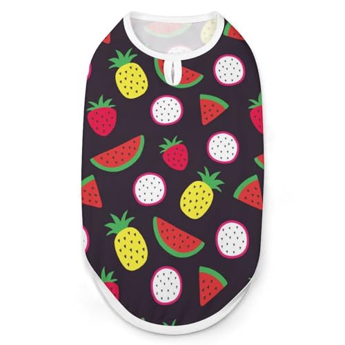 Bedruckte Kleidung für Haustiere, Motiv: Wassermelone, Ananas, Erdbeere, Drache, Obst, cooles Welpen-Shirt für kleine, mittelgroße und große Haustiere, Hunde, Katzen, Größe S Bedruckte Kleidung für Haustiere, Motiv: Wassermelone, Ananas, Erdbeere, Drache, Obst, cooles Welpen-Shirt für kleine, mittelgroße und große Haustiere, Hunde, Katzen, Größe S von Hyghfg