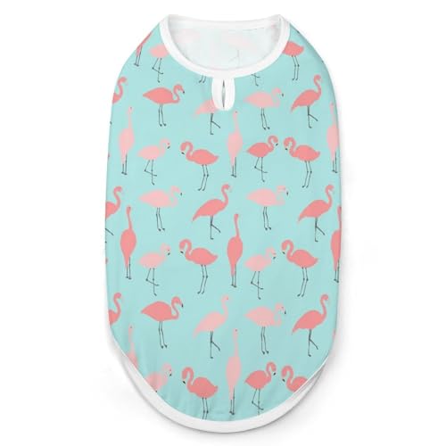 Bedruckte Kleidung für Haustiere, Motiv: pinker Flamingo, cooles Welpen-Shirt für kleine, mittelgroße und große Haustiere, Hunde und Katzen, Größe M Bedruckte Kleidung für Haustiere, Motiv: pinker Flamingo, cooles Welpen-Shirt für kleine, mittelgroße und große Haustiere, Hunde und Katzen, Größe M von Hyghfg