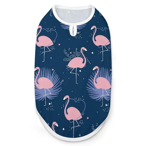 Bedruckte Kleidung für Haustiere, exotische rosa Flamingos, coole Welpen-Shirts für kleine, mittelgroße und große Haustiere, Hunde und Katzen, Größe M Bedruckte Kleidung für Haustiere, exotische rosa Flamingos, coole Welpen-Shirts für kleine, mittelgroße und große Haustiere, Hunde und Katzen, Größe M von Hyghfg