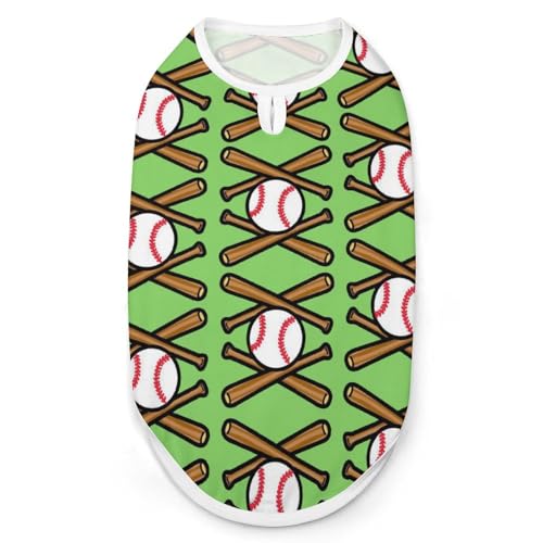Bedruckte Kleidung mit Baseball-Muster, cooles Welpen-Shirt für kleine, mittelgroße und große Haustiere, Hunde, Katzen, Größe L Bedruckte Kleidung mit Baseball-Muster, cooles Welpen-Shirt für kleine, mittelgroße und große Haustiere, Hunde, Katzen, Größe L von Hyghfg
