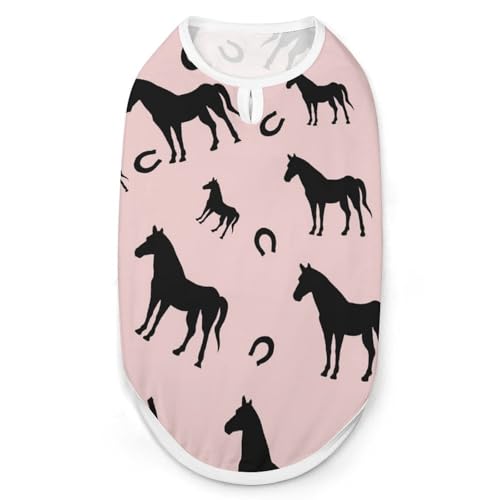 Bedruckte Kleidung mit Pferd und Hufeisen, cooles Welpen-Shirt für kleine, mittelgroße und große Haustiere, Hunde, Katzen, Größe S Bedruckte Kleidung mit Pferd und Hufeisen, cooles Welpen-Shirt für kleine, mittelgroße und große Haustiere, Hunde, Katzen, Größe S von Hyghfg
