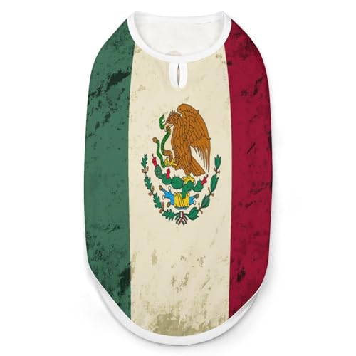 Bedruckte Kleidung mit mexikanischer Flagge, cooles Welpen-Shirt für kleine, mittelgroße und große Haustiere, Hunde und Katzen, Größe M von Hyghfg
